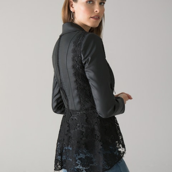 White House Black Market Jackets & Blazers - NWT WHBM Coated Denim Lace Jacket